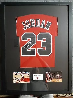 *michael Jordan Chicago Bulls #23 Signed Framed Red Jersey Hologram Validation* • $1099.99