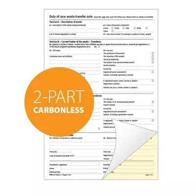 Ocean Pads Duty Of Care Waste Transfer Note Pad A4 Duplicate NCR Paper (69608) • £14.99