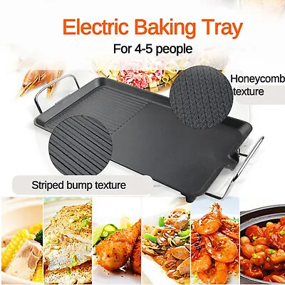 £20.76 • Buy M/L/XL Size Electric Teppanyaki Table Top Grill Griddle BBQ Hot Plate Barbecue