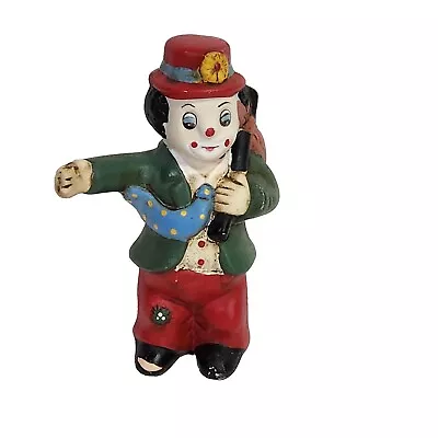 Vintage Ceramic Circus Clown 5  Tall Colorful Collectible  • $5