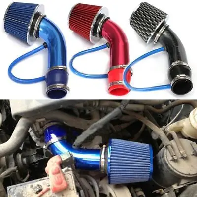 Set Car Cold Air Intake Filter Alumimum Induction Kit Hose System For Any Car • $36.99