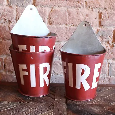 Vintage Fire Buckets - Rustic Wall Hanging Garden Planter Plant Pot - £25 Each • £25