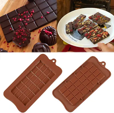 Silicone Square Chocolate Bar Mould Chocolatier Mould Snap Wax Melt Bake Mold • £2.47