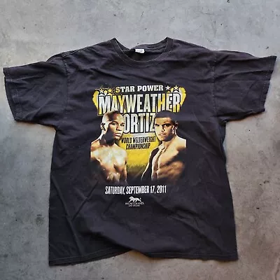 Floyd Mayweather Vs Ortiz Tee Shirt T-shirt Preowned FADED AND DISTRESSED XL  • $50