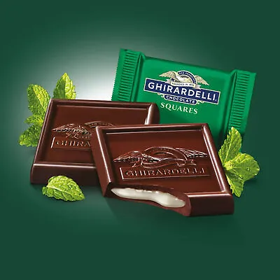 Ghirardelli DARK CHOCOLATE MINT Flavored Squares WRAPPED BULK BAG - VALUE PRICE! • $125