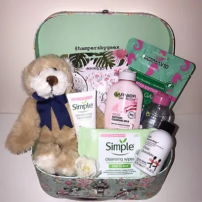 Womens Pamper Hamper Selfcare Basket Beauty Box Hamper With Teddy • £32.99