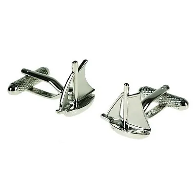 Sailing Yacht Cufflinks By Onyx Art - Gift Boxed - Boat Nautical Sailor CK640 • $13.68