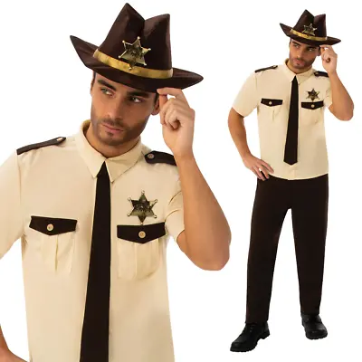 US Sheriff Costume American Native Police Officer Fancy Dress Outfit Mens Adults • £15.99