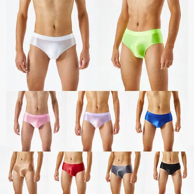 Mens Satin Glossy Wet Look Knickers Briefs Underwear Panties Underpants 7 Colour • £3.47