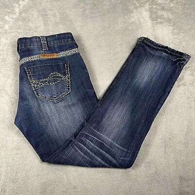 Cowgirl Tuff Jeans Womens 32x30 Trail Blazer Blue Denim Low Rise Bootcut Rodeo • $34.90