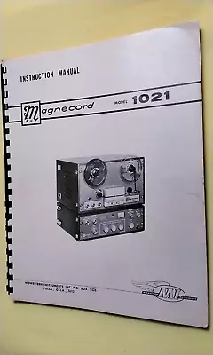 1964 Magnecord Model 1021 Tape Recorder Instruction Manual Original • $30