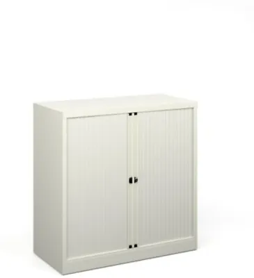 Bisley Systems Storage Low Tambour Cupboard 1000mm High - White • £346.93