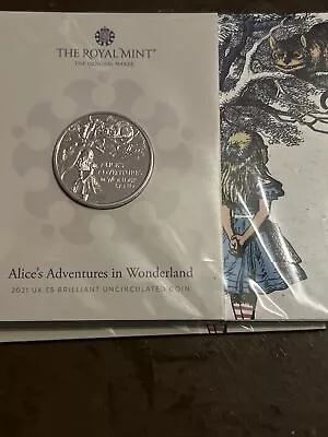 2021 Royal Mint Alice In Wonderland £5 Five Pound Coin Pack Sealed Uncirculated • £9.99