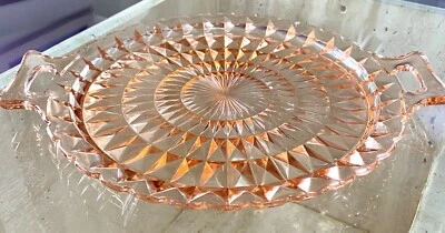 $24.97 • Buy Jeanette Glass Co. Vintage Depression Glass 1936 12  Pink Windsor Cake Plate
