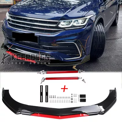 $99.43 • Buy GLOSSY Front Bumper Lip Splitter Body Kit Parts For VW Volkswagen Tiguan R Line
