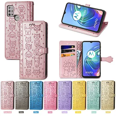 For Samsung A10 A20E A30 A40 A50 A30S 90 Cute Cat Dog Embossed Leather Flip Case • $10.86