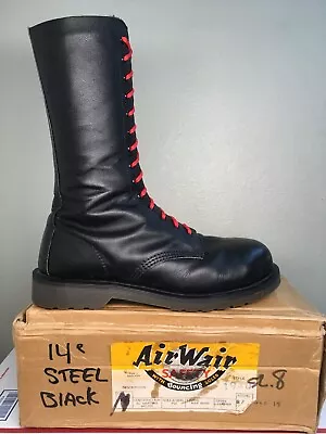 80's Vintage Dr. Martens Sz. 8 Mie Steel Toe 14-eye England Boots 1940 Made 1919 • $229.99