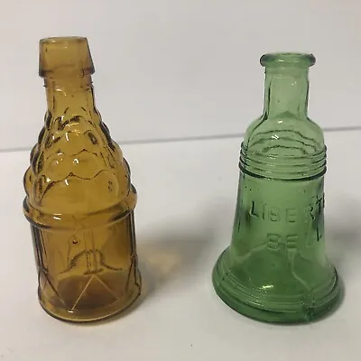 Vintage Lot Of 2 Miniature Colored Bottles Wheaton Style • $8