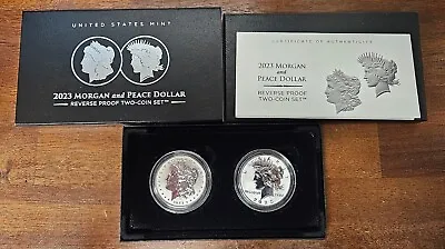 2023-S Morgan & Peace Dollar REVERSE PROOF 2-Coin Set W/ OGP Box & COA • $194.95