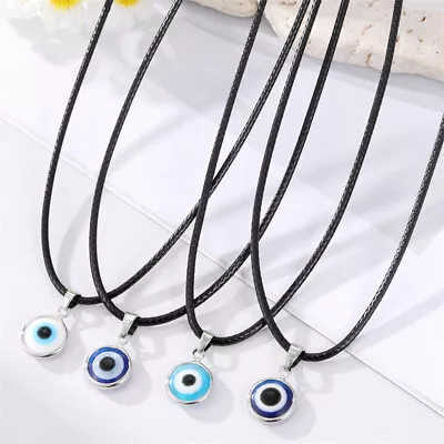 Turkish Hamsa Lucky Evil Eye Pendant Necklace Clavicle Chain Charm Women Jewelry • £3.18