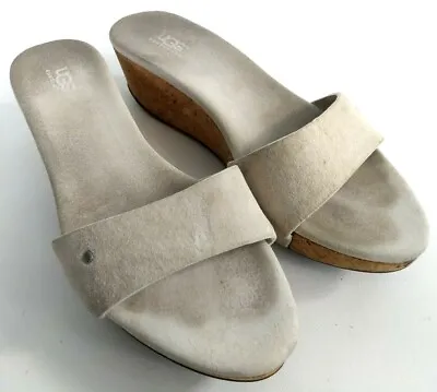 Ugg Australia Basil Womens Size 7 Taupe Casual Walking Flip Flop Slide Sandals • $49.99