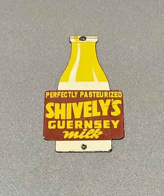 Vintage Shivelys Guernsey Milk Bottle Porcelain Sign Car Gas Oil Truck  Auto • $79.99