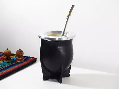 Mate Gourd Cup Camionero + Straw + Gift - Yerba Mate Tea - Handmade - Argentina • $28