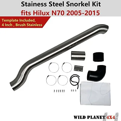 Stainless Snorkel Fit Toyota Hilux N70 2005-15 Air Intake 4 Inch Raw Finish 4WD • $599