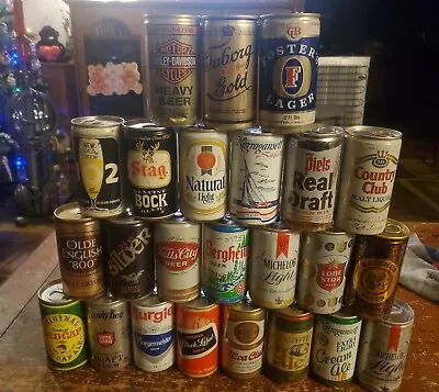 Lot Of 24 Vintage Aluminum  2 Panel Pull Tab Beer Cans. Empty Cans Cheap • $10.99