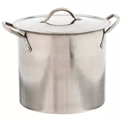 Stainless Steel Large Stock Pot With LID Kitchen Tools Cookware Cooking 8 QT • $19.43