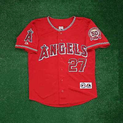 Mike Trout 2011 Los Angeles Angels Alternate Red W/ 50th Patch Men's Jersey • $129.99