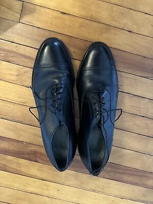 Vtg Classics By Footjoy Black Leather Wingtip Dress Oxford Shoes Wide Size 10 D • $35