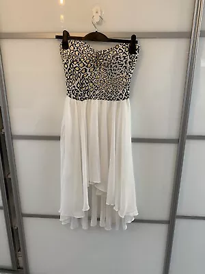 Ladies CAMEO ROSE Strapless Dress Size 10 ( Cream /mix ) • £3.50