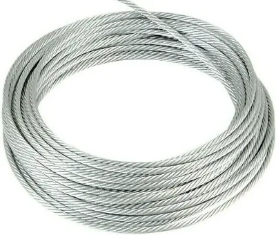 1mm 1.2mm 1.5mm 2mm 3mm 4mm 5mm 6mm 8mm Galvanised Steel Wire Rope Cable Rigging • £69.88
