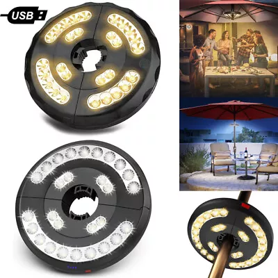 28 LED Patio Umbrella Light Parasol 3 Brightness Mode Outdoor Garden Camp Lamp  • $29.04