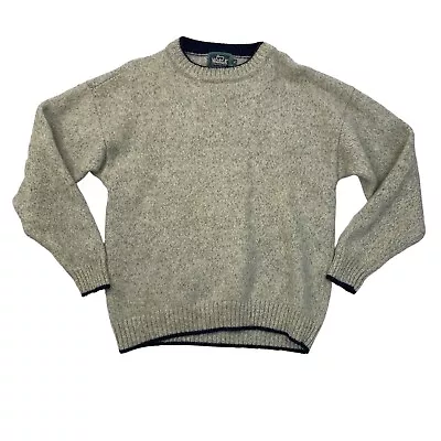 Vintage Woolrich Sweater Mens *XL (fits Like M) Navy Oats Gray Heather Wool Crew • $21.20