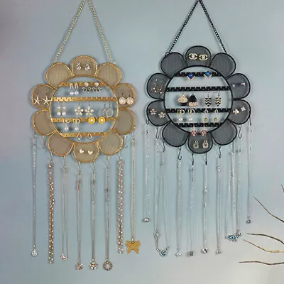 Wall Earring Jewelry Organizer Hanging Holder Necklace Display Stand Rack UK • £8.96