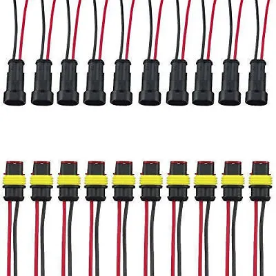 10 Kit 2 Pin Way Sealed Waterproof Electrical Wire Cable Connector Plug Terminal • $13.49