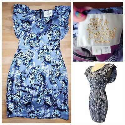 Anthropologie Sara Berman Metallic Tartan Silk Wrap Dress Size Small England • $120.99