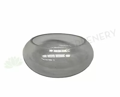 Floating Candle Bowl / Shallow Glass Vase Round - Clear • $18