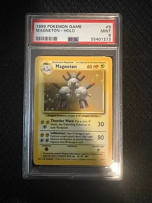 $76 • Buy 1999 Pokémon TCG Magneton Base Set 9/102 Holo Unlimited Holo Rare PSA 9 Mint