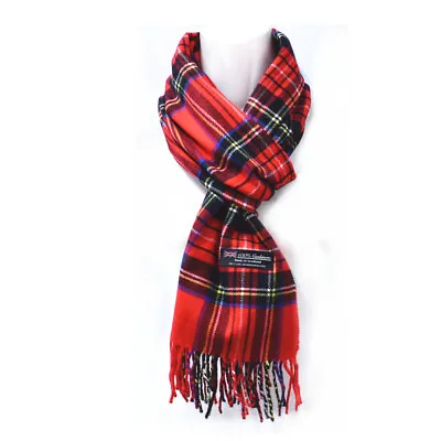 Mens Womens Wool Check Scarf Scotland Made Warm Plaid Wool 100% Cashmere Scarves • $7.99