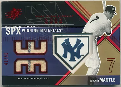 2003 Upper Deck SPX Winning Materials Mickey Mantle GU Jersey 41/50 W/ Pinstripe • $150