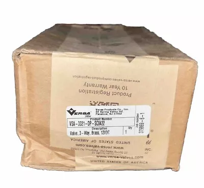 Versa Valve 3-Way  Brass 12VDC VSA-3321-DP-SC0422. NEW!      P7 • $249.99