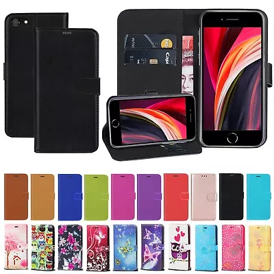 £3.49 • Buy For Apple IPhone SE 2022 SE 2020 Phone Case Leather Wallet Book Flip Cover 7/8