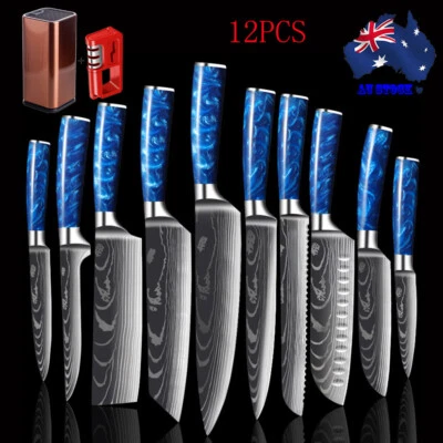 $24.98 • Buy Japanese Kitchen Chef Knife Set German Steel Damascus Style Cleaver Knives