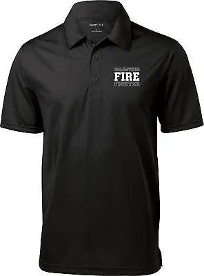 Volunteer Firefighter Chest Print Textured Polo Shirt • $22.49