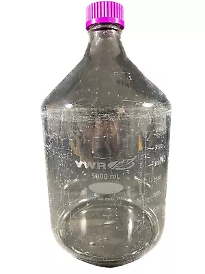 VWR 5000mL Graduated Media Storage Bottle With GL-45 Cap No Pour Ring 89000-244 • $78.99