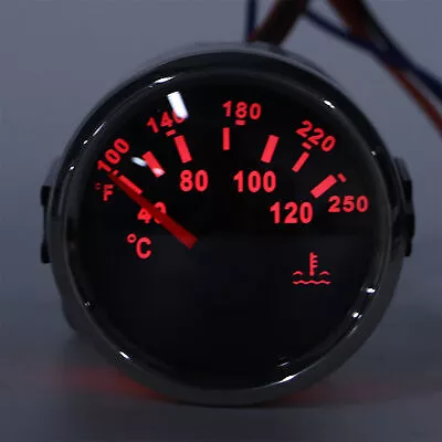 Black Dial 52mm/2in Marine Engine Water Temperature Gauge 40-120 ℃ Temp Meter ⁺ • $18.75