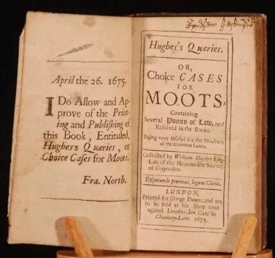 1675 HUGHES QUERIES Or CHOICE CASES FOR MOOTS Scarce • $1745.65